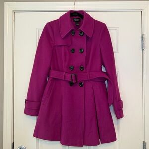 Victoria's Secret Magenta Double-Breasted Pea Coat